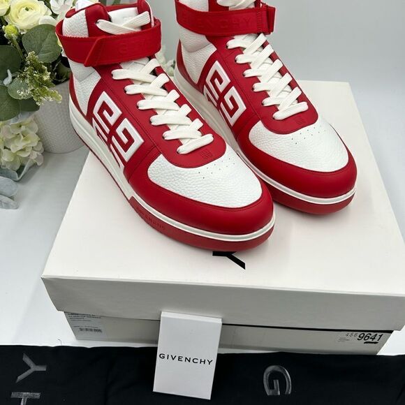 Men’s Givenchy high top pebble,grain  Leather sneakers, size 45 made in Portugal - Picture 10 of 12